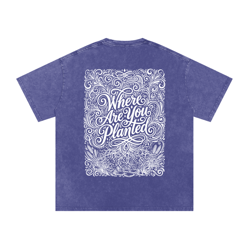 Where are you planted Snow Washed Oversized Cotton T-Shirt