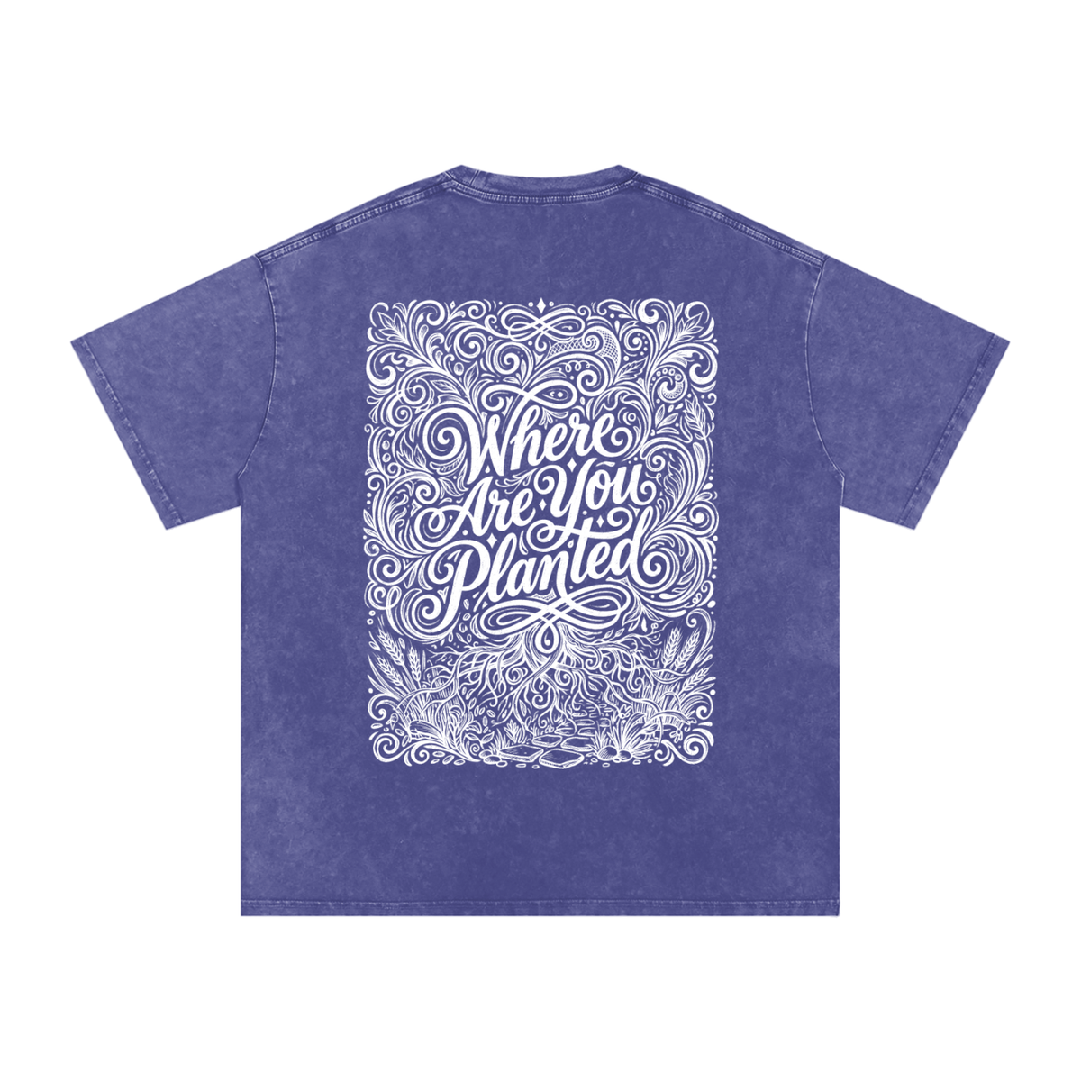 Where are you planted Snow Washed Oversized Cotton T-Shirt