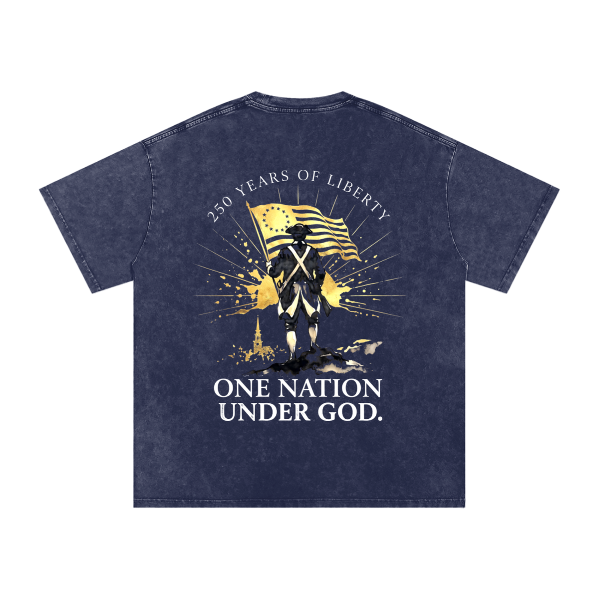 America Snow Washed Oversized Cotton T-Shirt