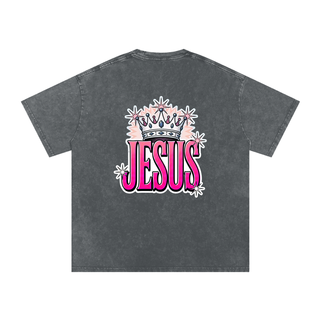 Jesus Snow Washed Oversized Cotton T-Shirt