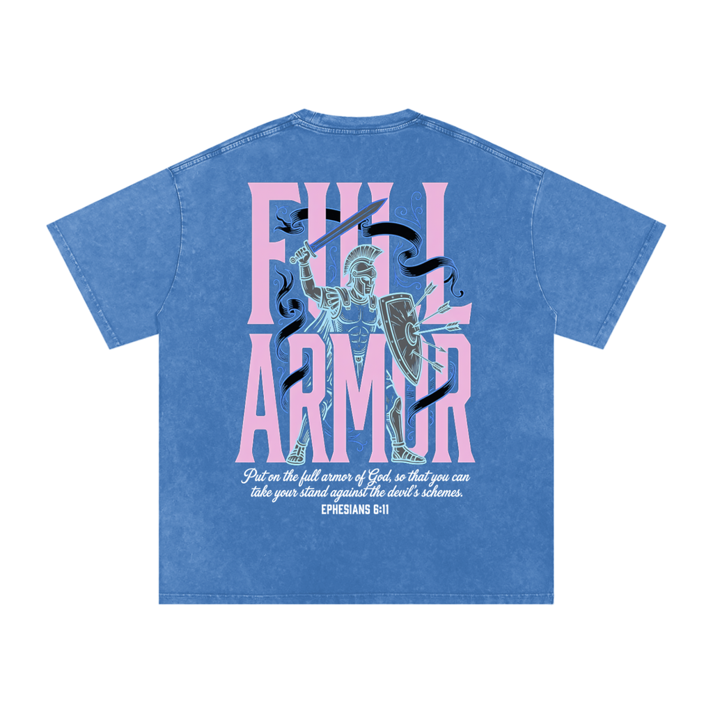 Full Armor Snow Washed Oversized Cotton T-Shirt