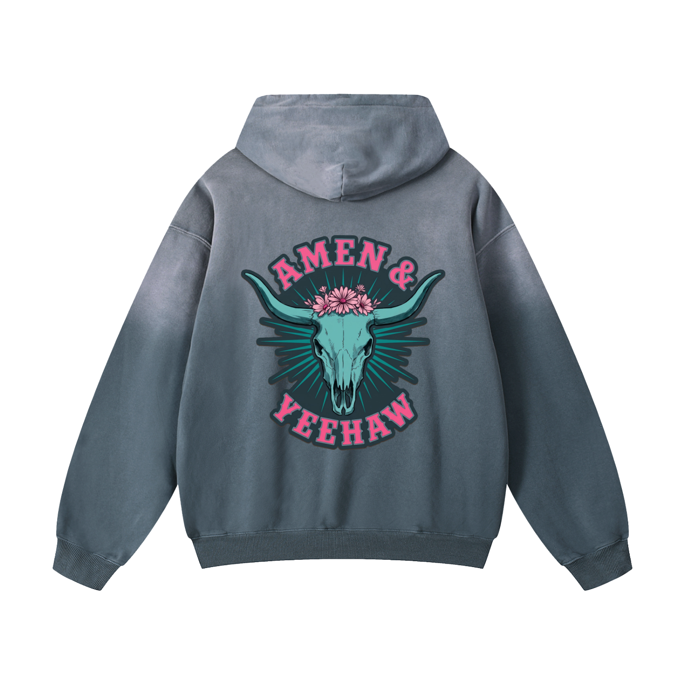 Yeehaw - Heavyweight Sunfade Oversized Hoodie -