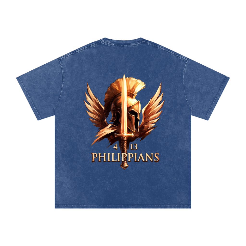 Philippians Snow Washed Oversized Cotton T-Shirt