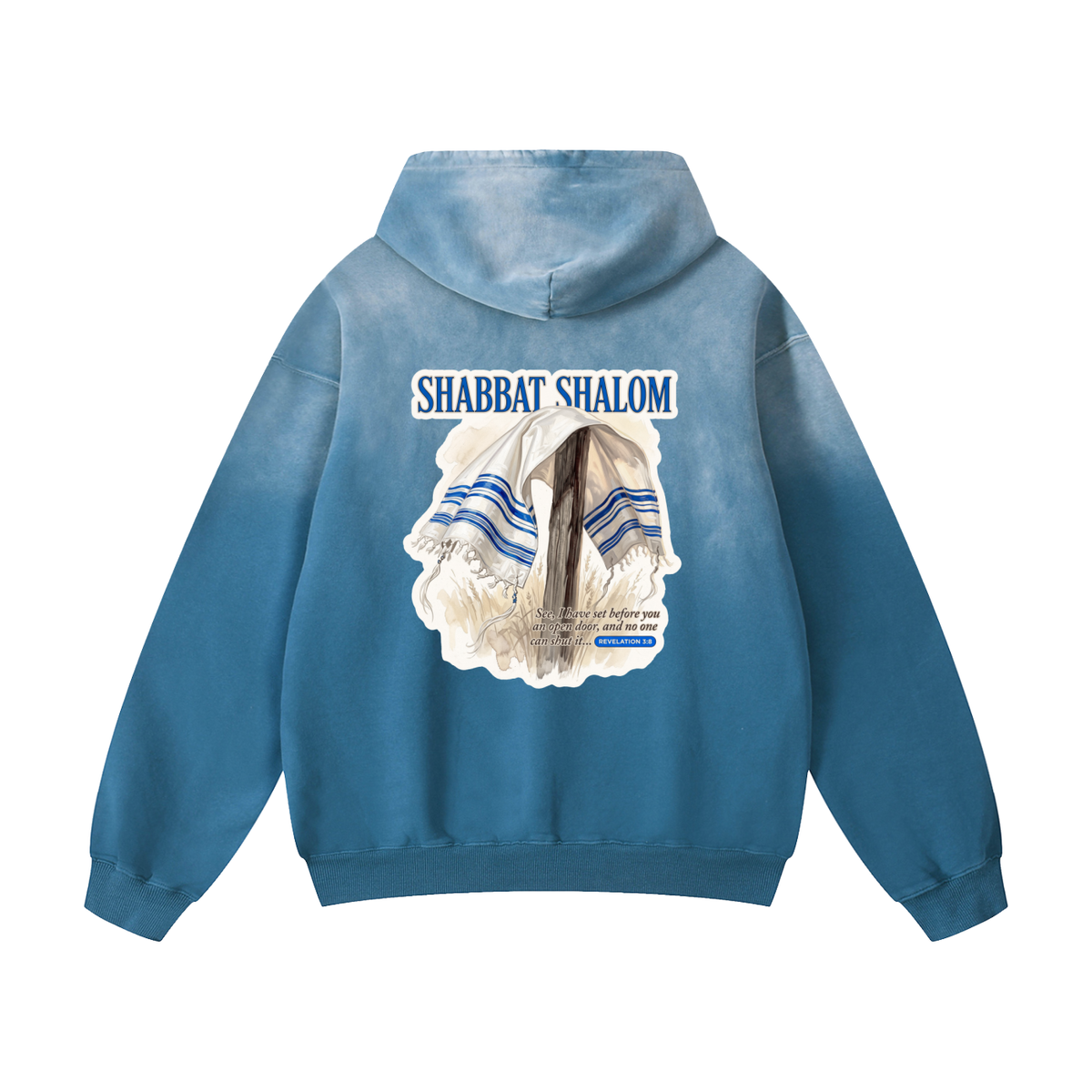 Shabbat Shalom Heavyweight Sunfade Oversized Hoodie