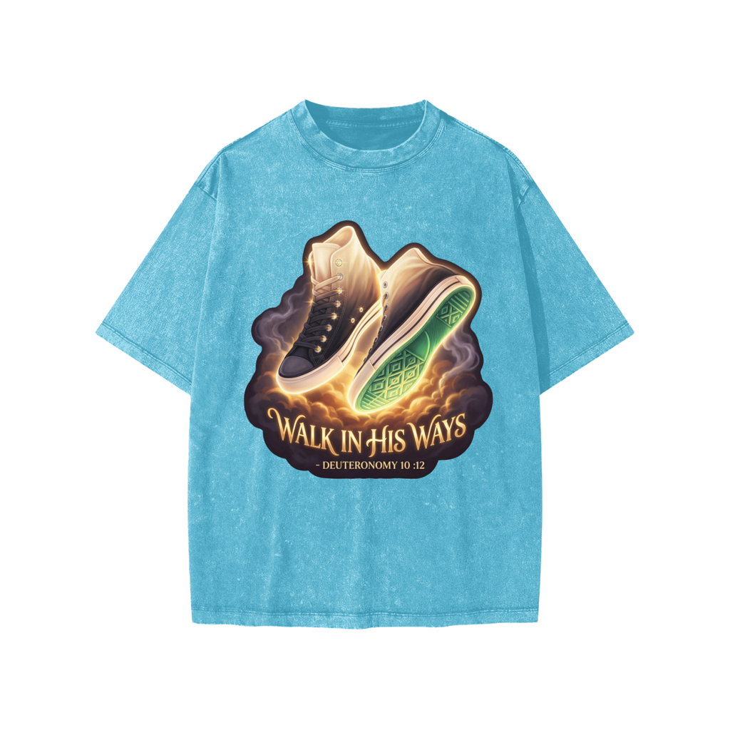 Walk in his Way Snow Washed Kids' T-Shirt