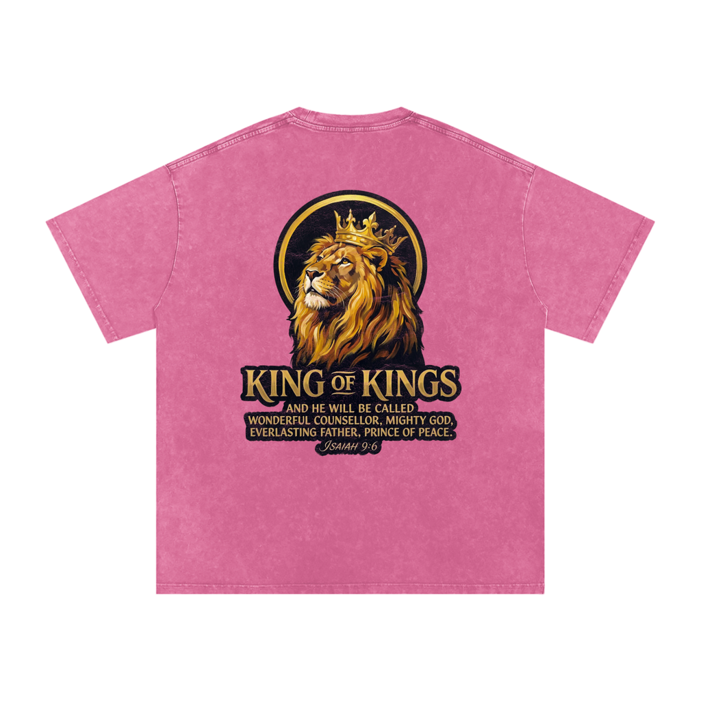 King of Kings Snow Washed Oversized Cotton T-Shirt