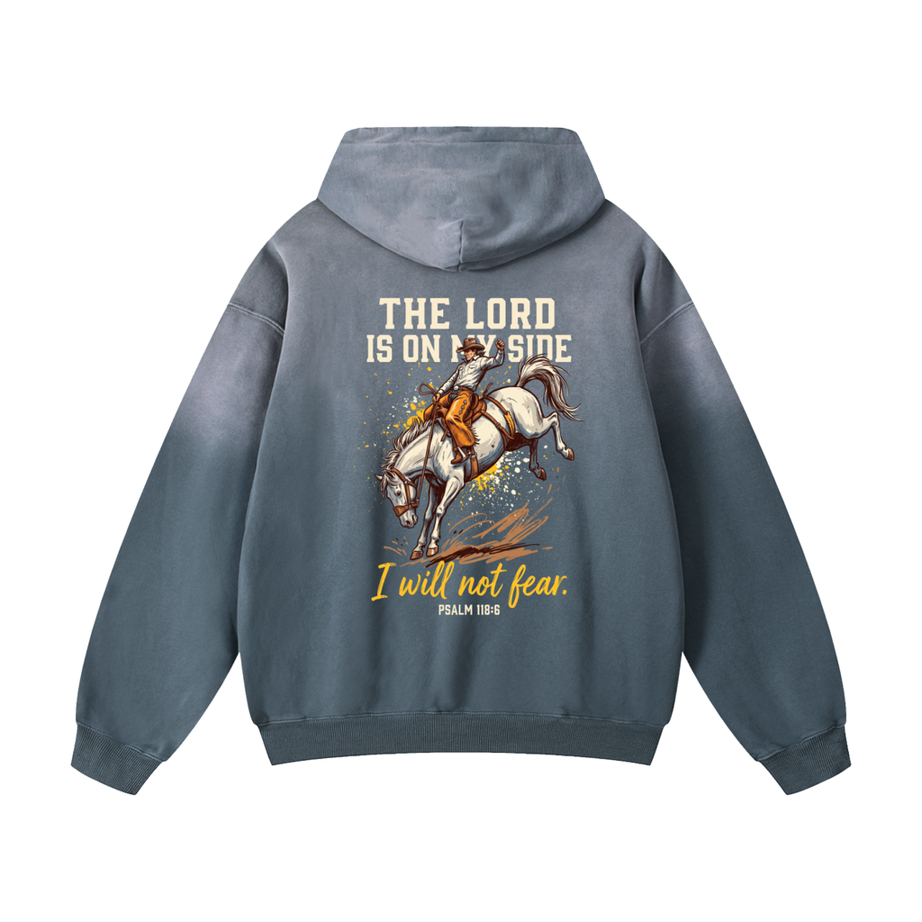 The Lord is on my side Heavyweight Sunfade Oversized Hoodie