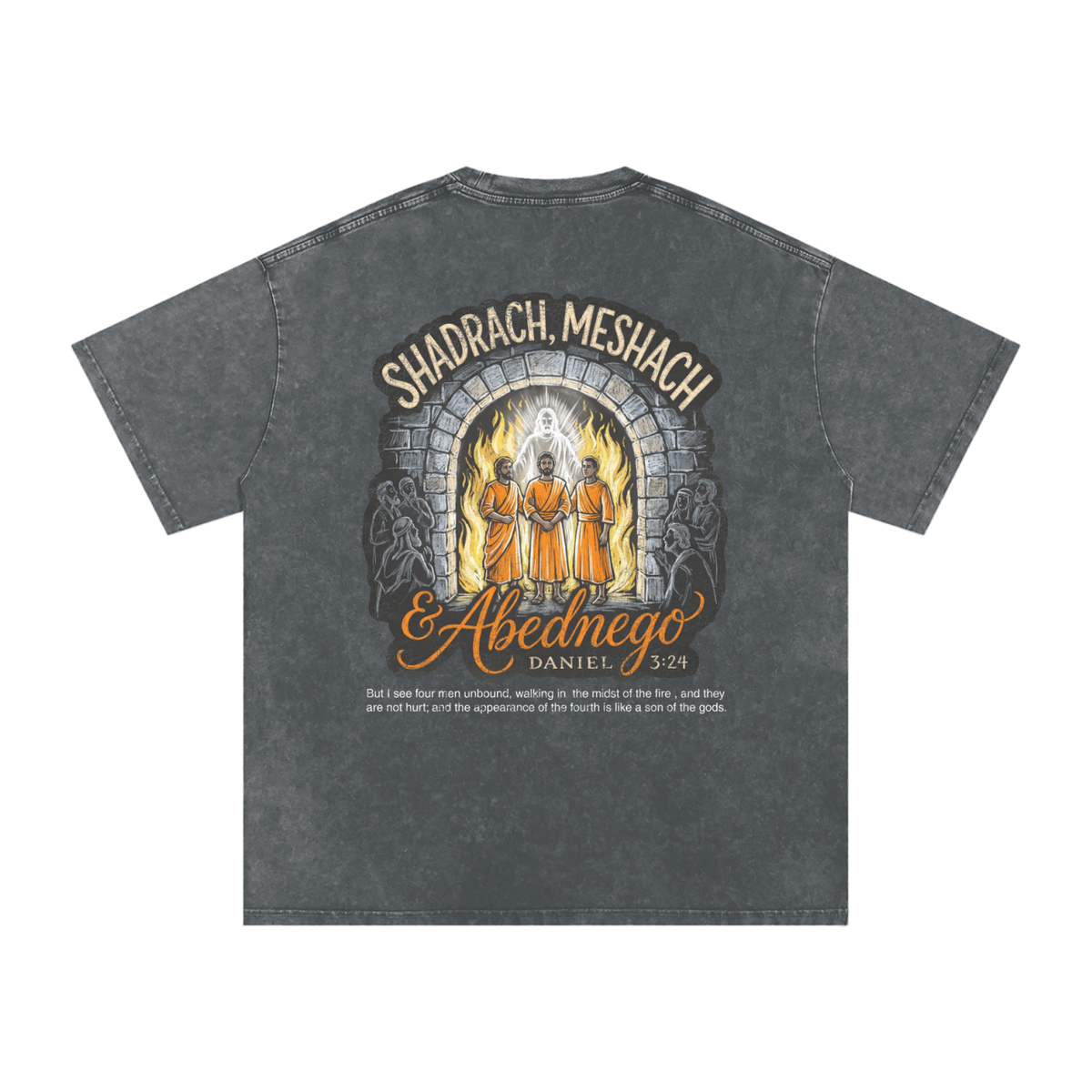 Shadrach Meshach and Abednego Snow Washed Oversized Cotton T-Shirt