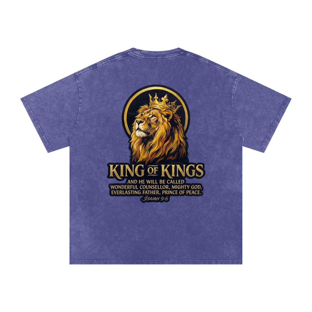 King of Kings Snow Washed Oversized Cotton T-Shirt