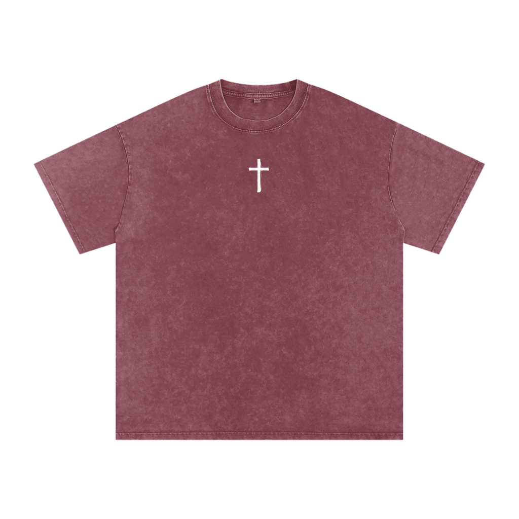Snow Washed Oversized Cotton T-Shirt "False Prophets"