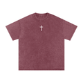 Snow Washed Oversized Cotton T-Shirt "False Prophets"