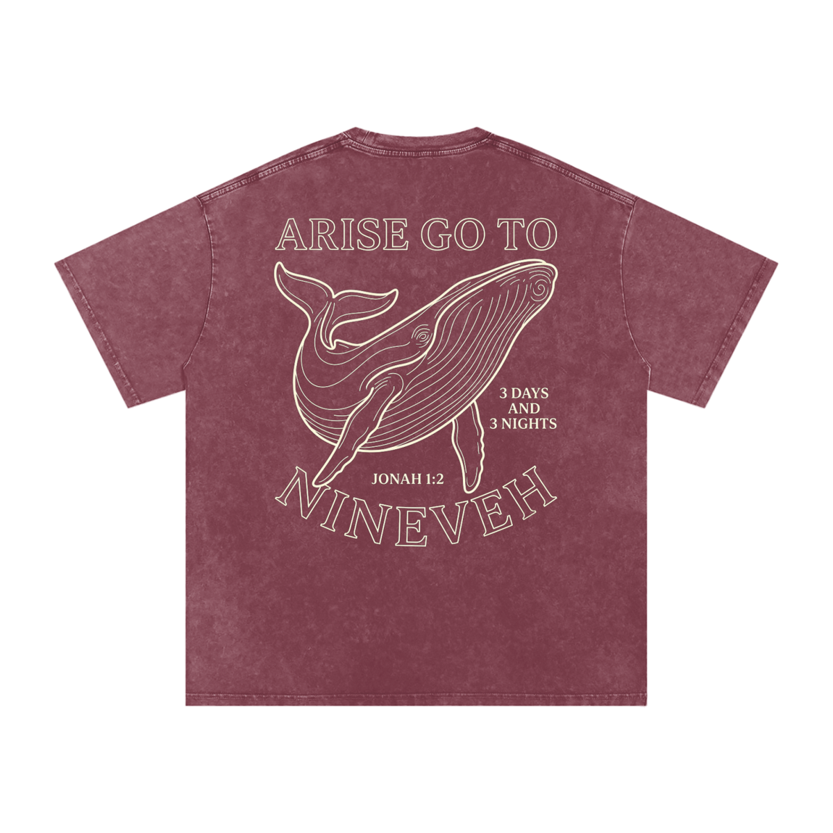 Whale Snow Washed Oversized Cotton T-Shirt