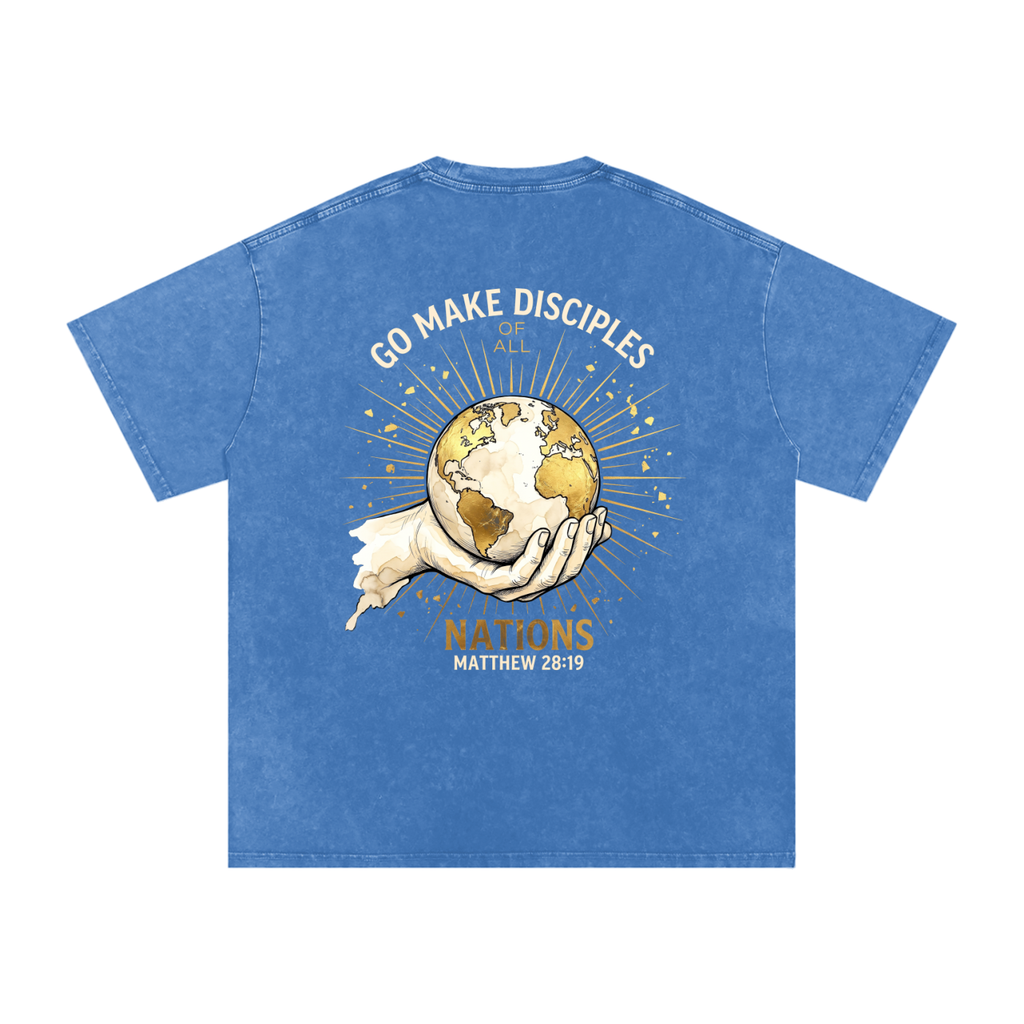 Make disciples Snow Washed Oversized Cotton T-Shirt