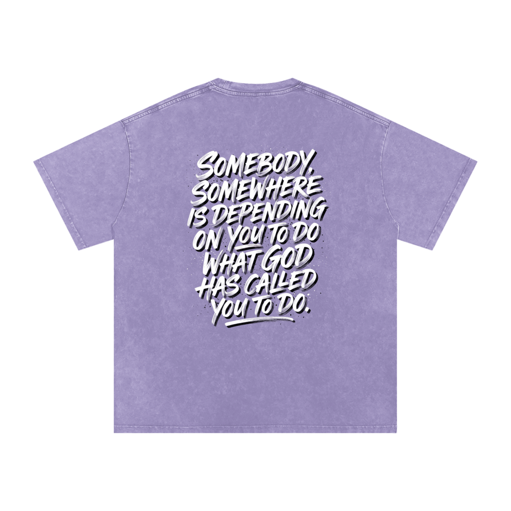 Someone somewhere Snow Washed Oversized Cotton T-Shirt