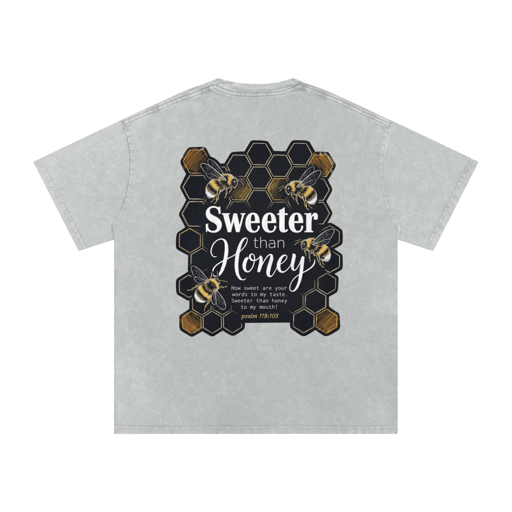 Honey Snow Washed Oversized Cotton T-Shirt