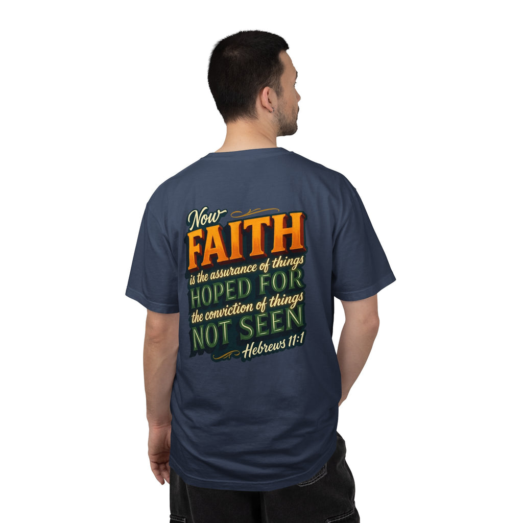 Faith Cross T-Shirt — 'Now Faith' Hebrews 11:1 Scripture Tee