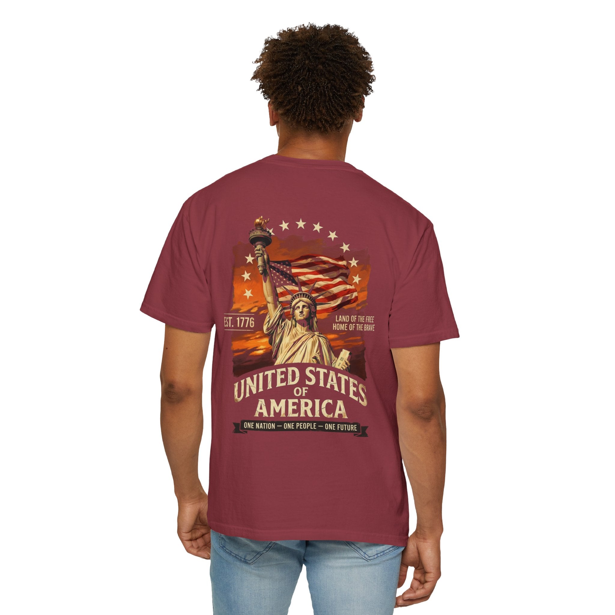 America Graphic T-Shirt — United States Statue of Liberty Patriotic Tee