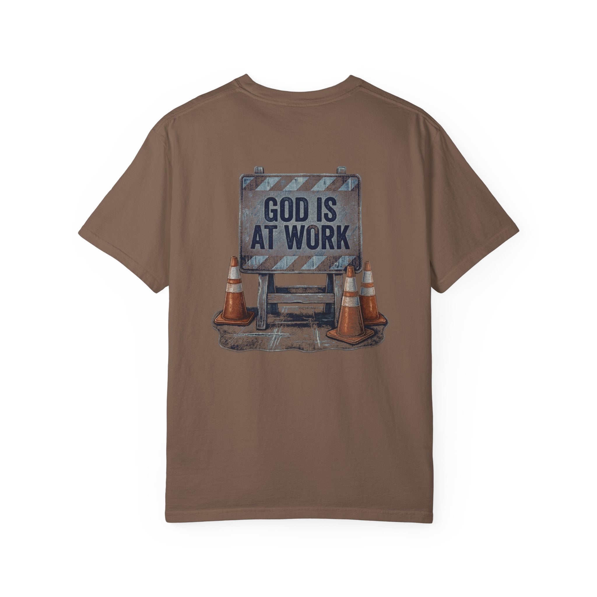 denim god is at work T-shirt | Christian Cross Tee