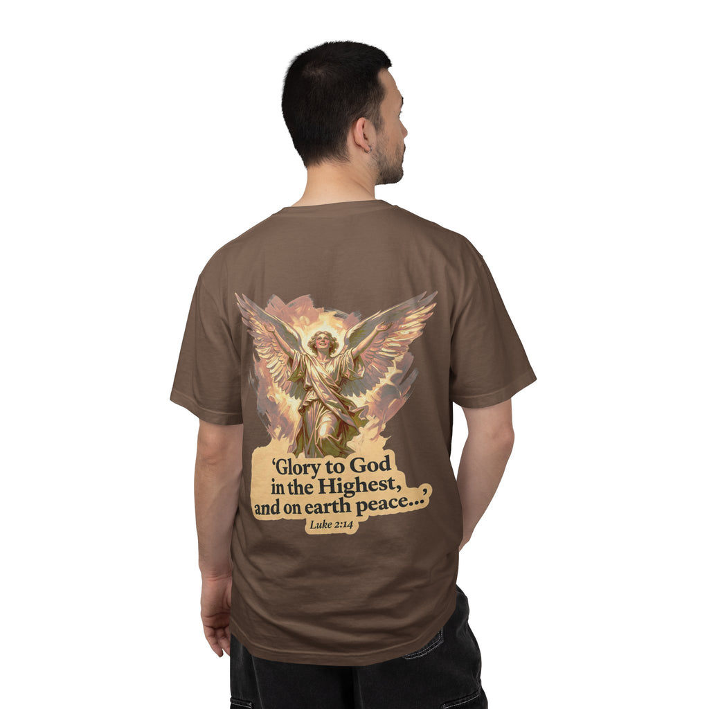 Christian Angel Tee — "Glory to God in the Highest" Graphic T-Shirt