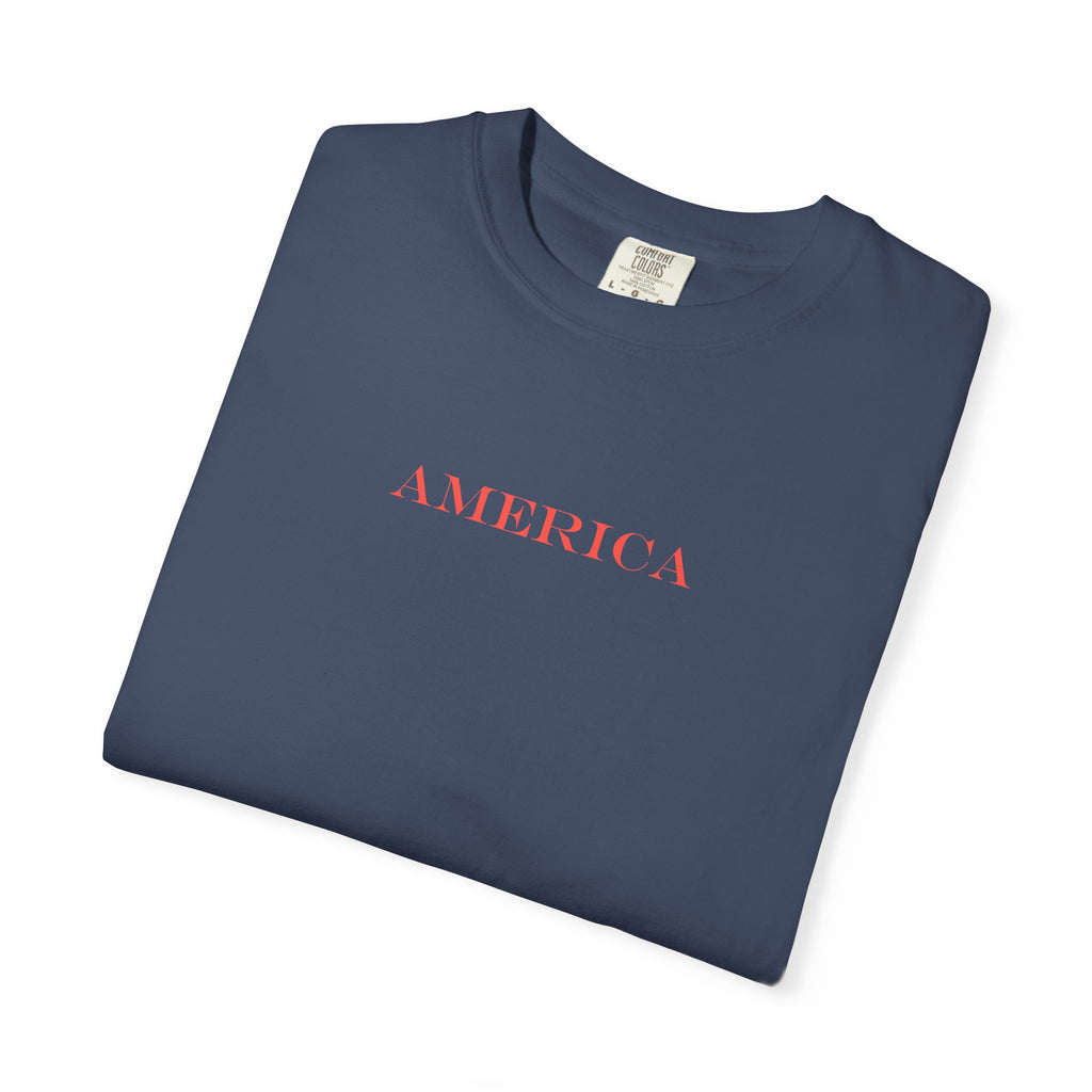 Americana Buffalo Tee — "Land of the Free" Garment-Dyed T-Shirt
