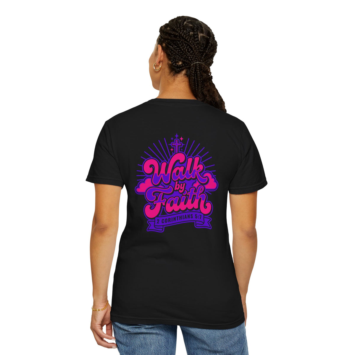 Walk by Faith Christian Graphic T-Shirt – Three Crosses