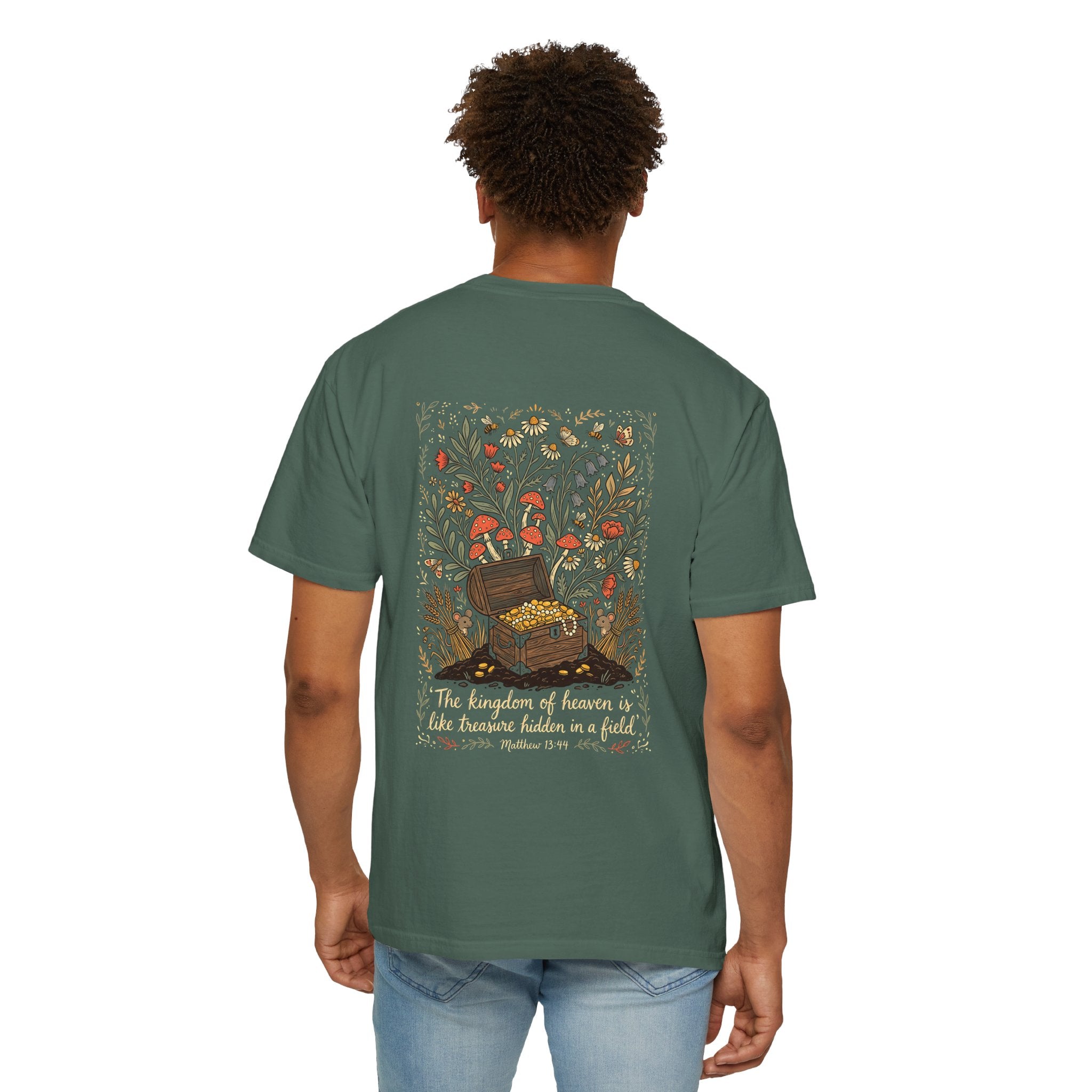 Christian Cross T-Shirt — 'The Kingdom of Heaven' Illustrated Back Print