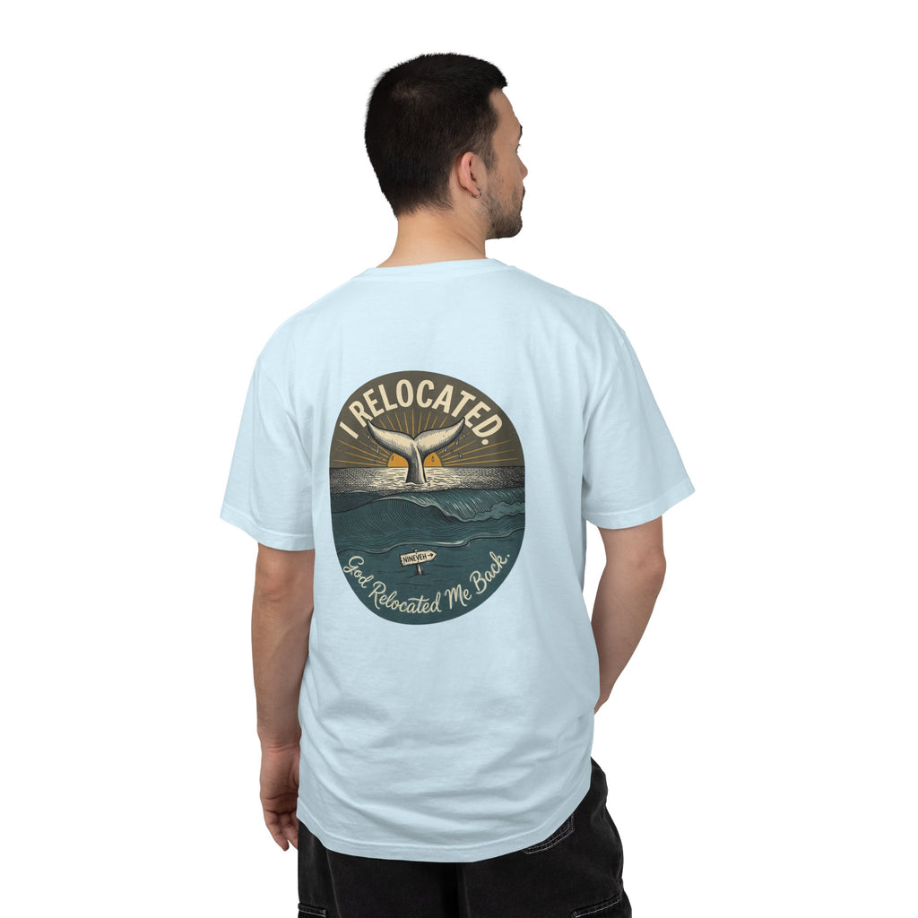 Relocated Whale Tail T-Shirt — “I Relocated” Retro Ocean Graphic Tee