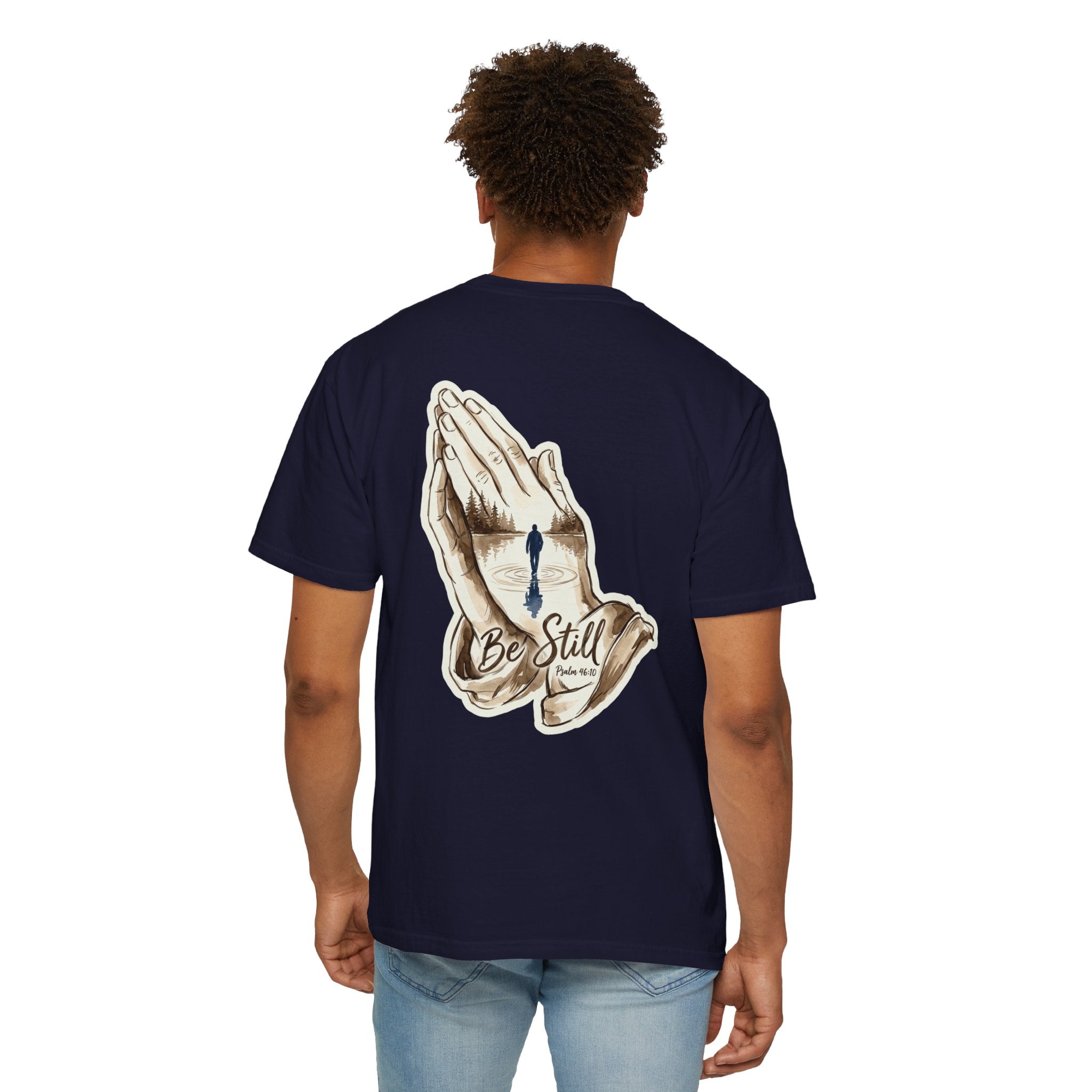 Be Still Prayer T-Shirt — Christian Faith Graphic Tee with Crosses