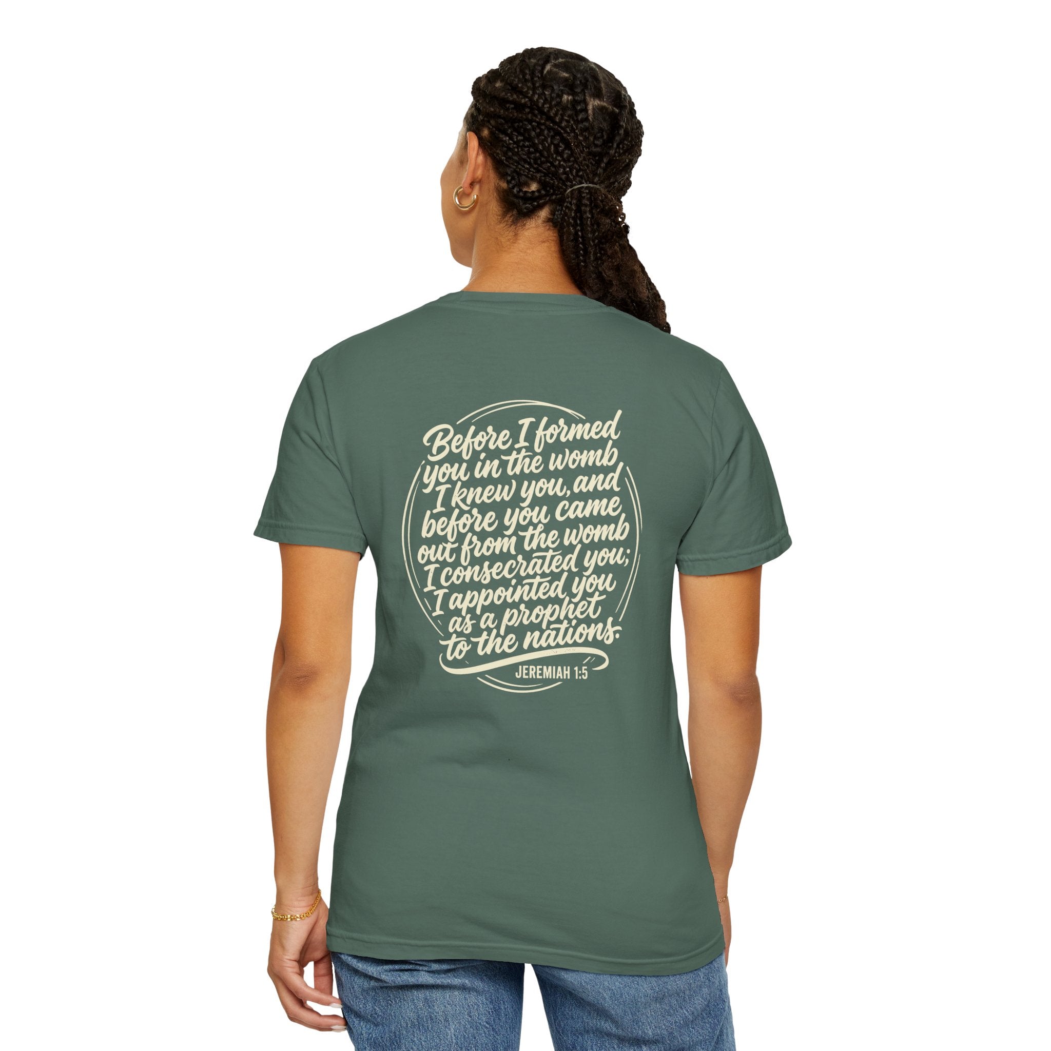 Christian Cross T-Shirt — 'Before I Formed You' Jeremiah 1:5 Scripture Tee