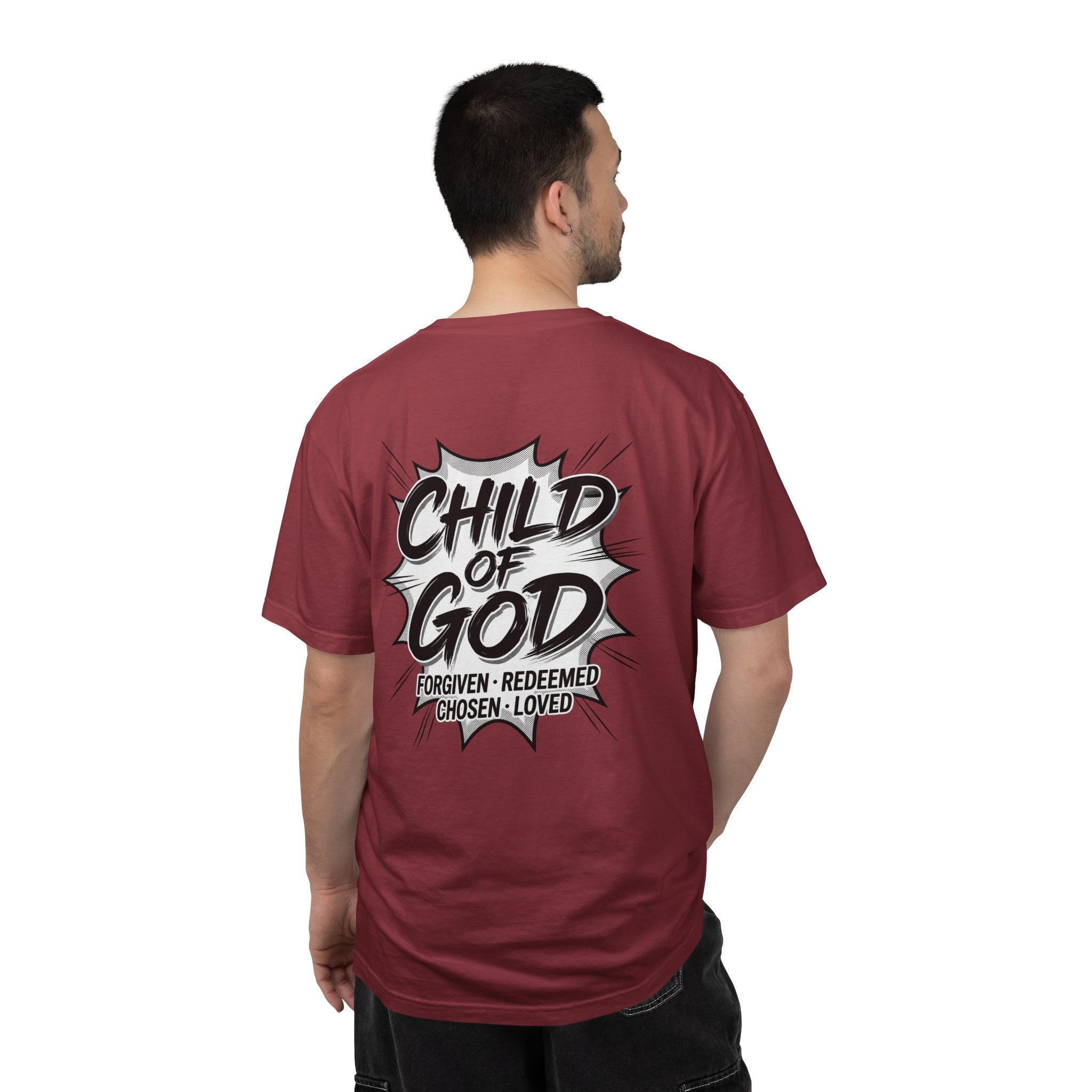 Child of God T-Shirt — Cross Graphic Christian Tee (Forgiven • Redeemed • Chosen • Loved)