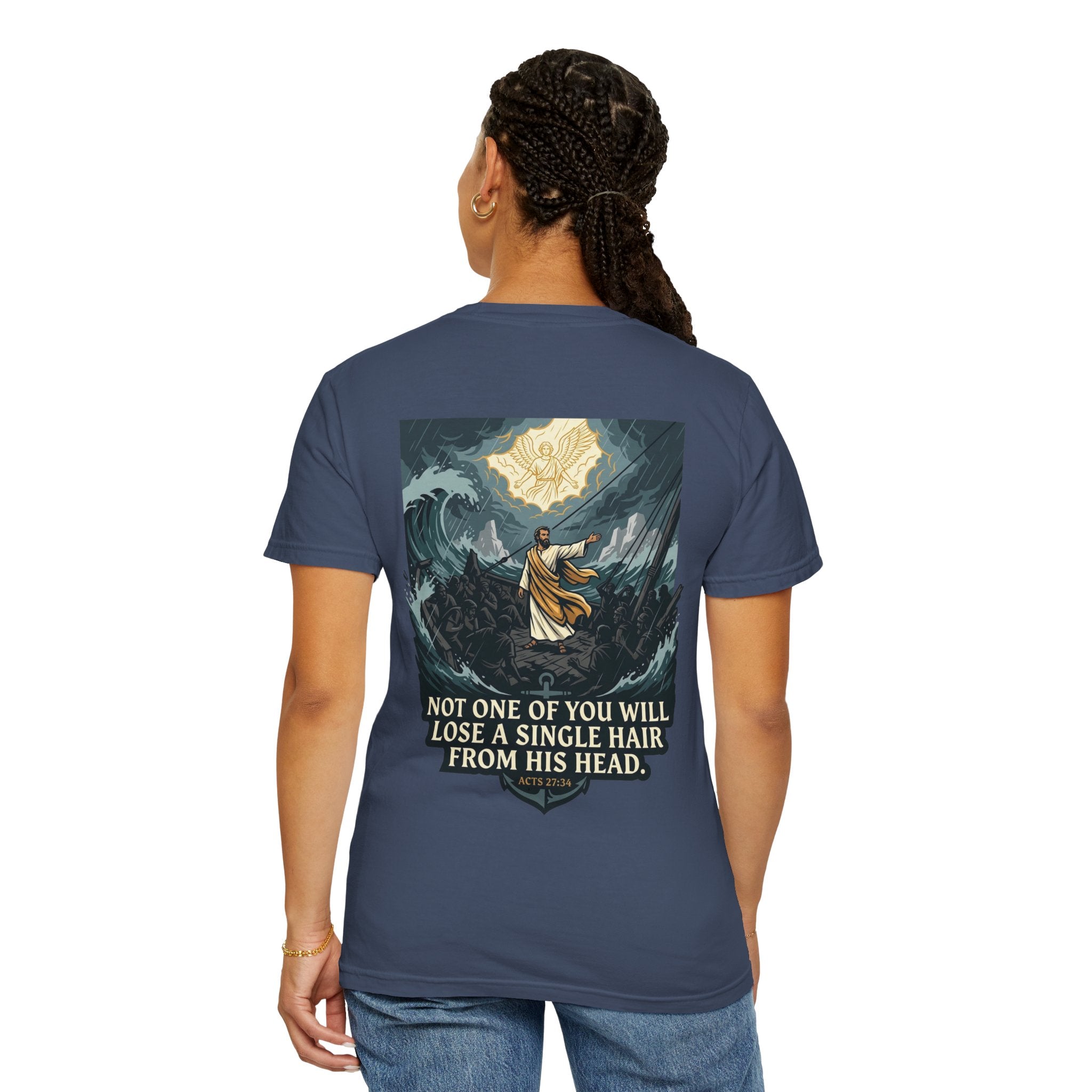 Christian T-Shirt — 'Not One of You Will Lose a Single Hair From His Head' Faith Tee