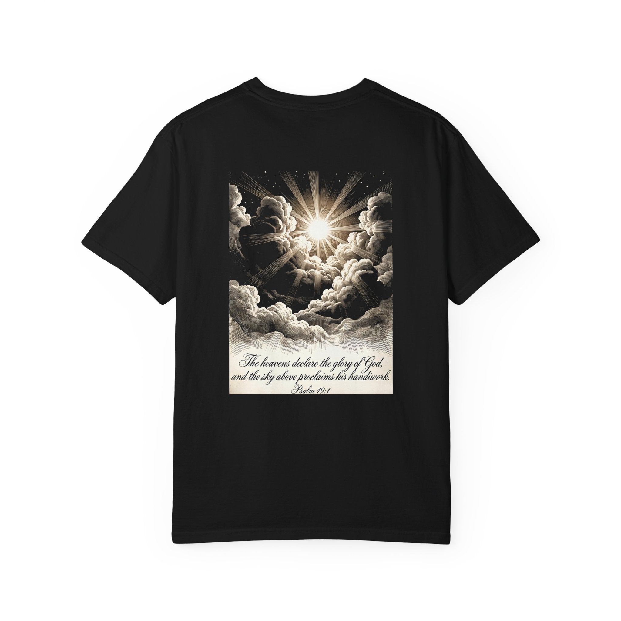 Christian Cross T-Shirt — Inspirational 'The heavens declare the glory of God' Graphic Tee