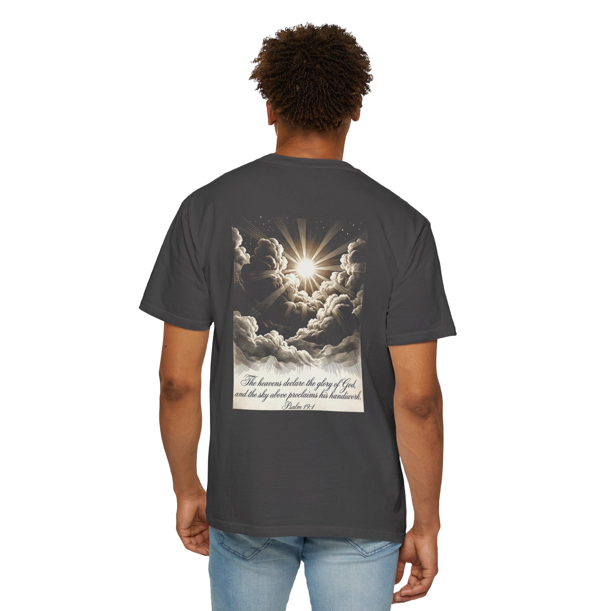 Christian Cross T-Shirt — Inspirational 'The heavens declare the glory of God' Graphic Tee
