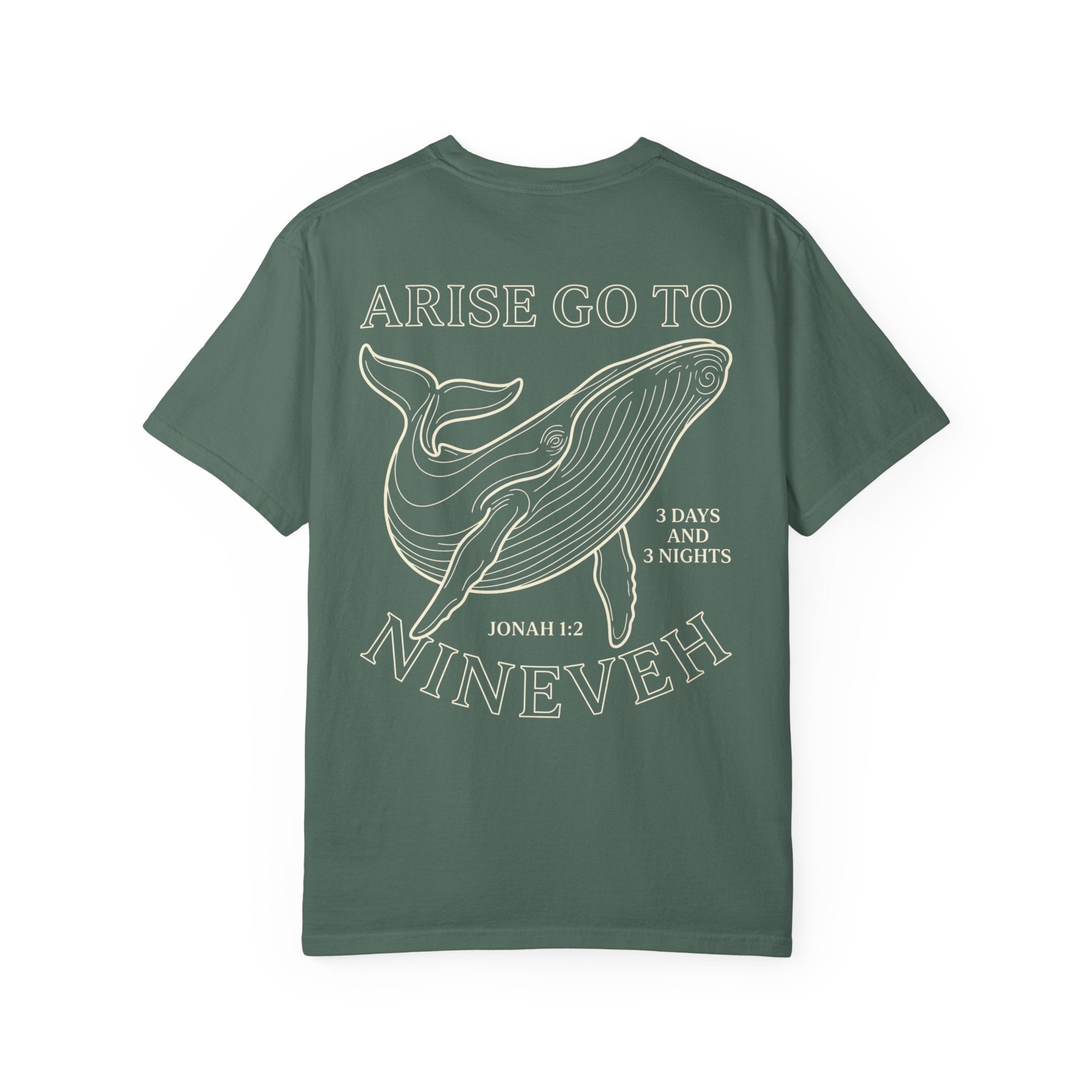 Jonah Whale T‑Shirt — "Arise Go to Nineveh" Christian Graphic Tee