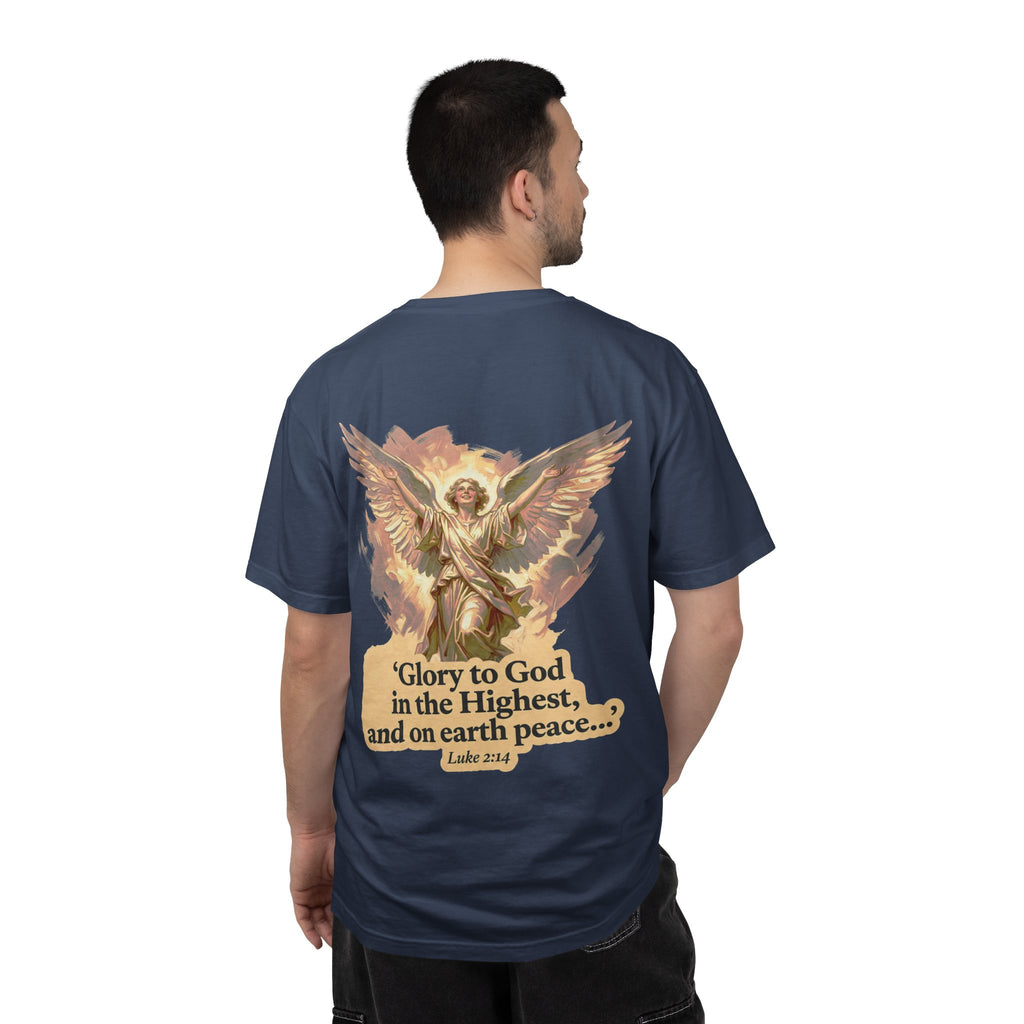Christian Angel Tee — "Glory to God in the Highest" Graphic T-Shirt