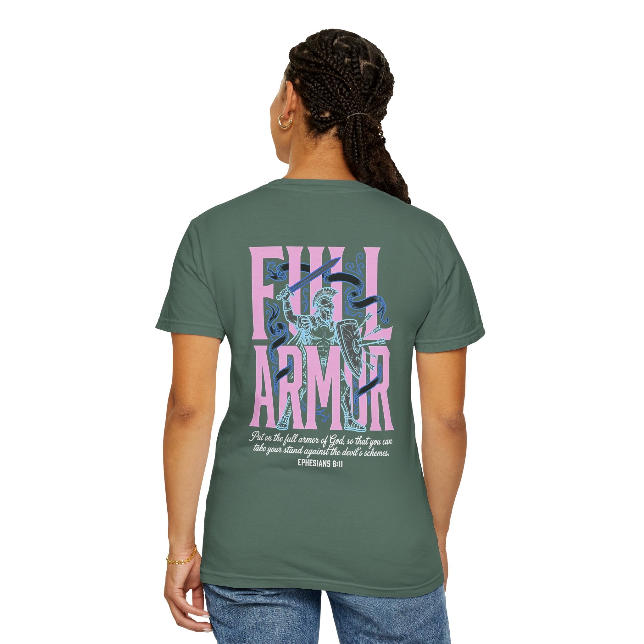 Full Armor T-Shirt — Christian Cross Graphic Tee (Ephesians 6:11)