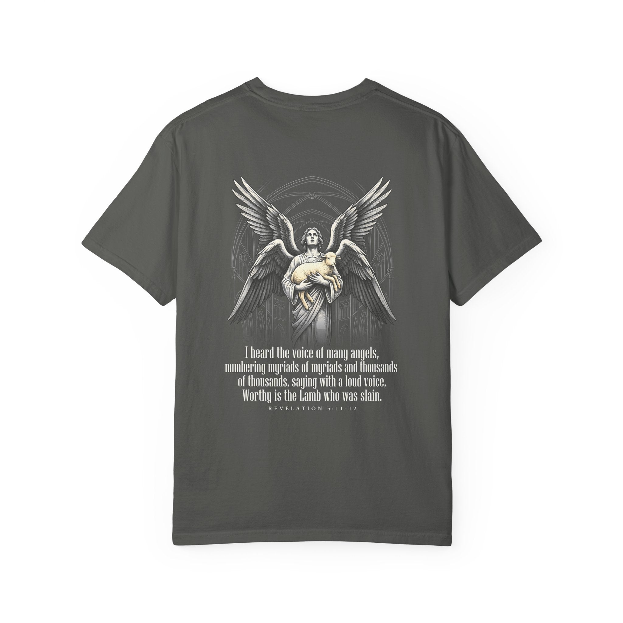 Christian Angel Cross T-Shirt — Inspirational Scripture Back Graphic