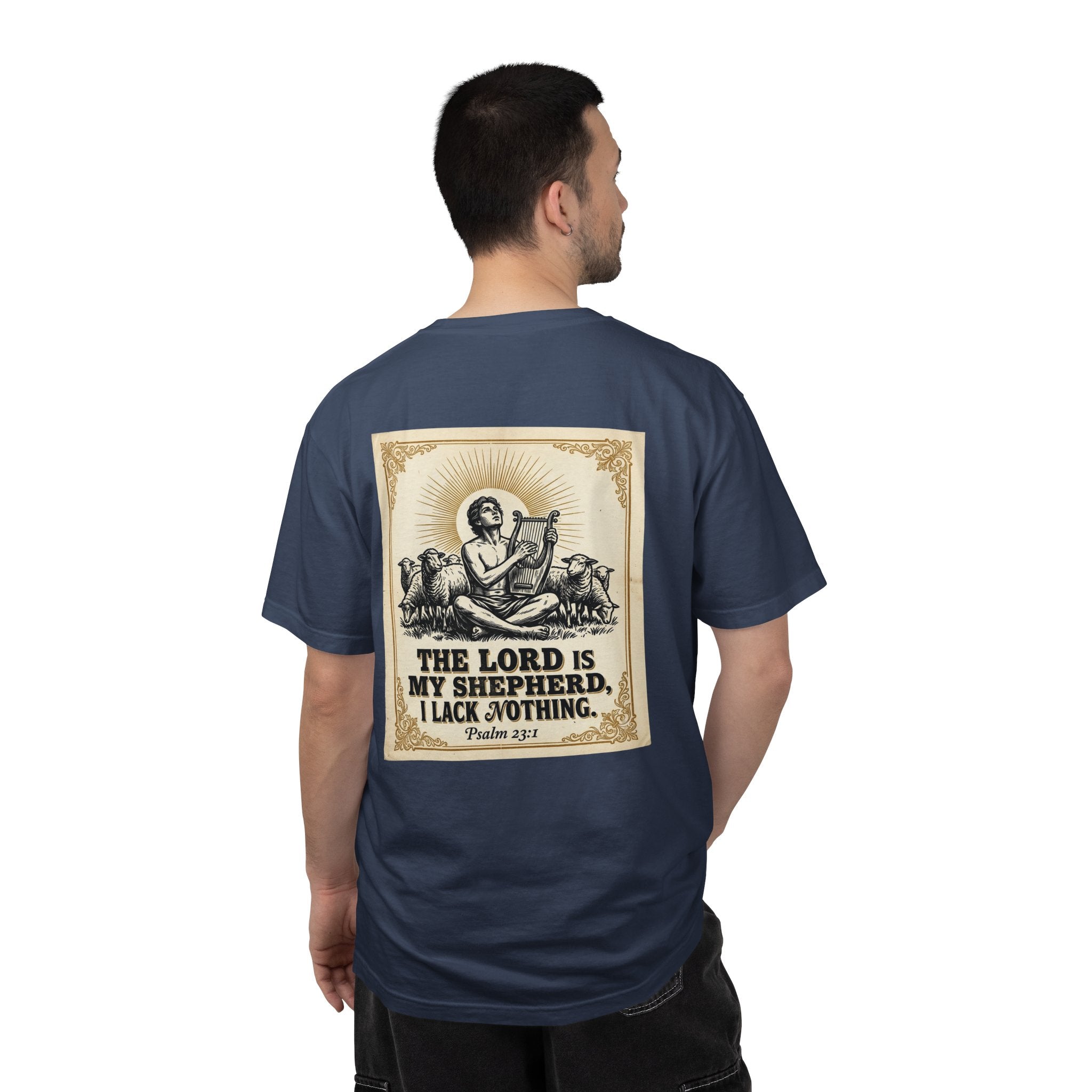 Christian Cross T-Shirt — "The Lord Is My Shepherd" Graphic Tee
