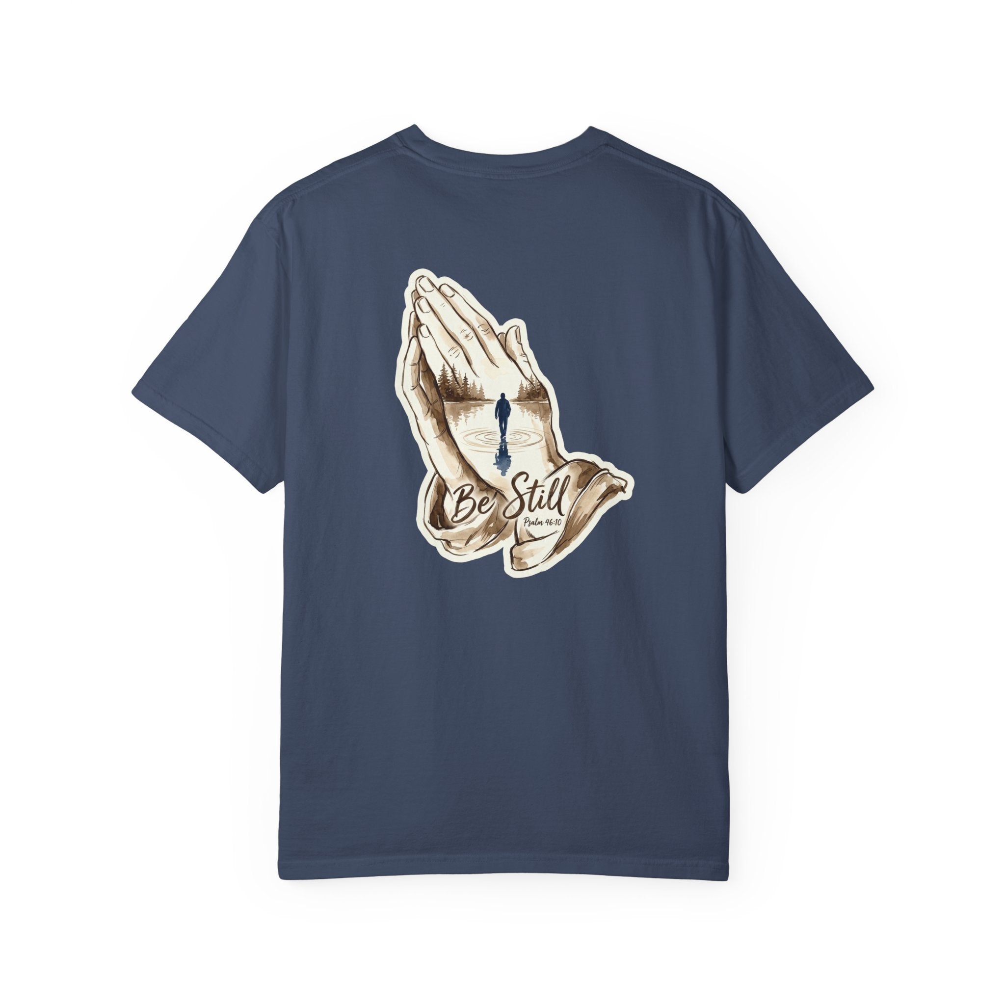 Be Still Prayer T-Shirt — Christian Faith Graphic Tee with Crosses