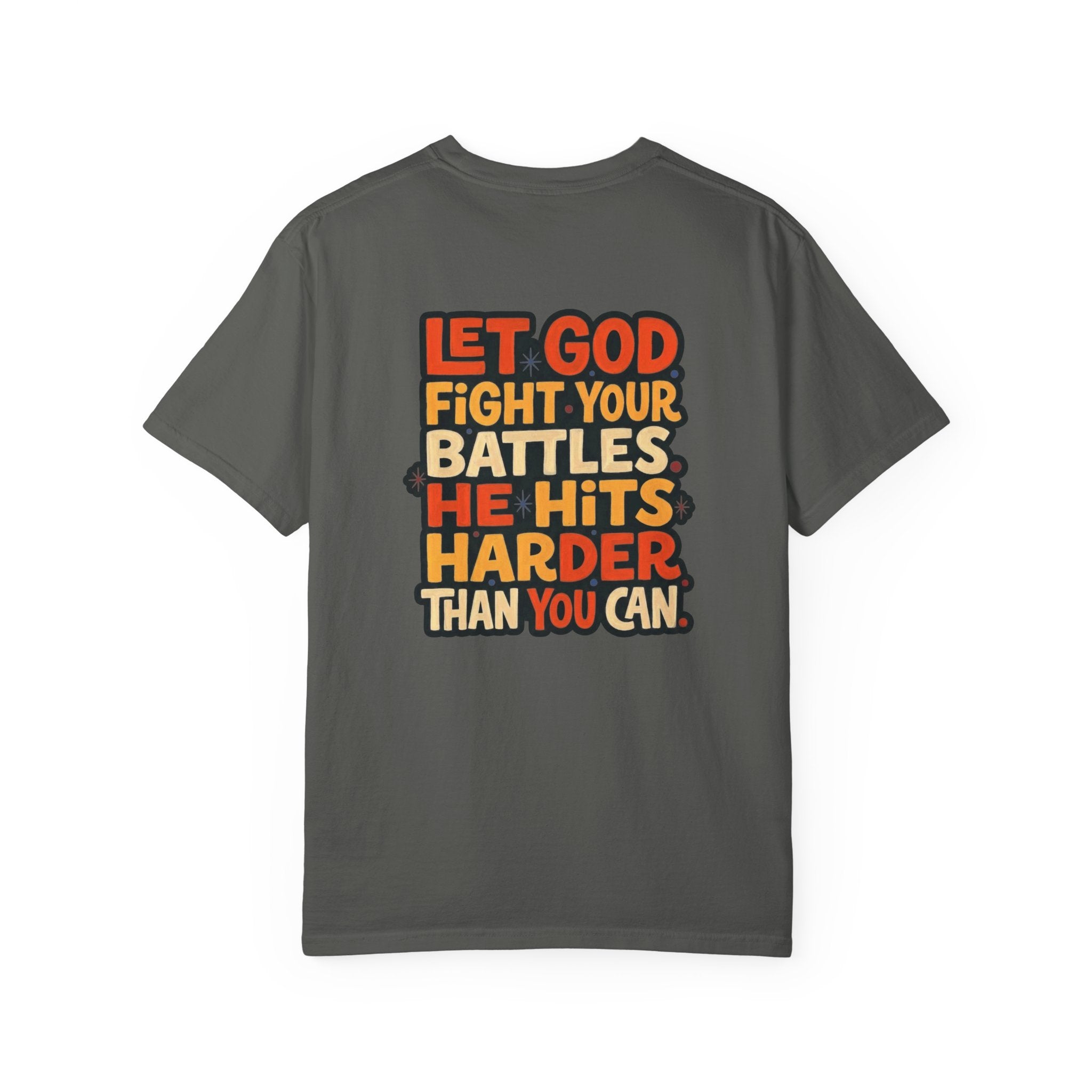 Christian Cross T-Shirt — "Let God Fight Your Battles" Inspirational Tee