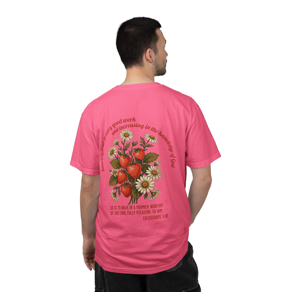 Floral Cross Tee — 'Seeds of a Very Good Work' Christian Graphic T-Shirt