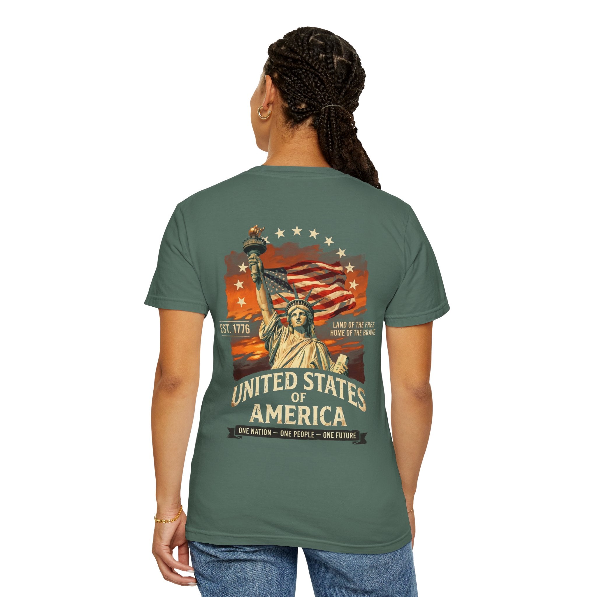 America Graphic T-Shirt — United States Statue of Liberty Patriotic Tee