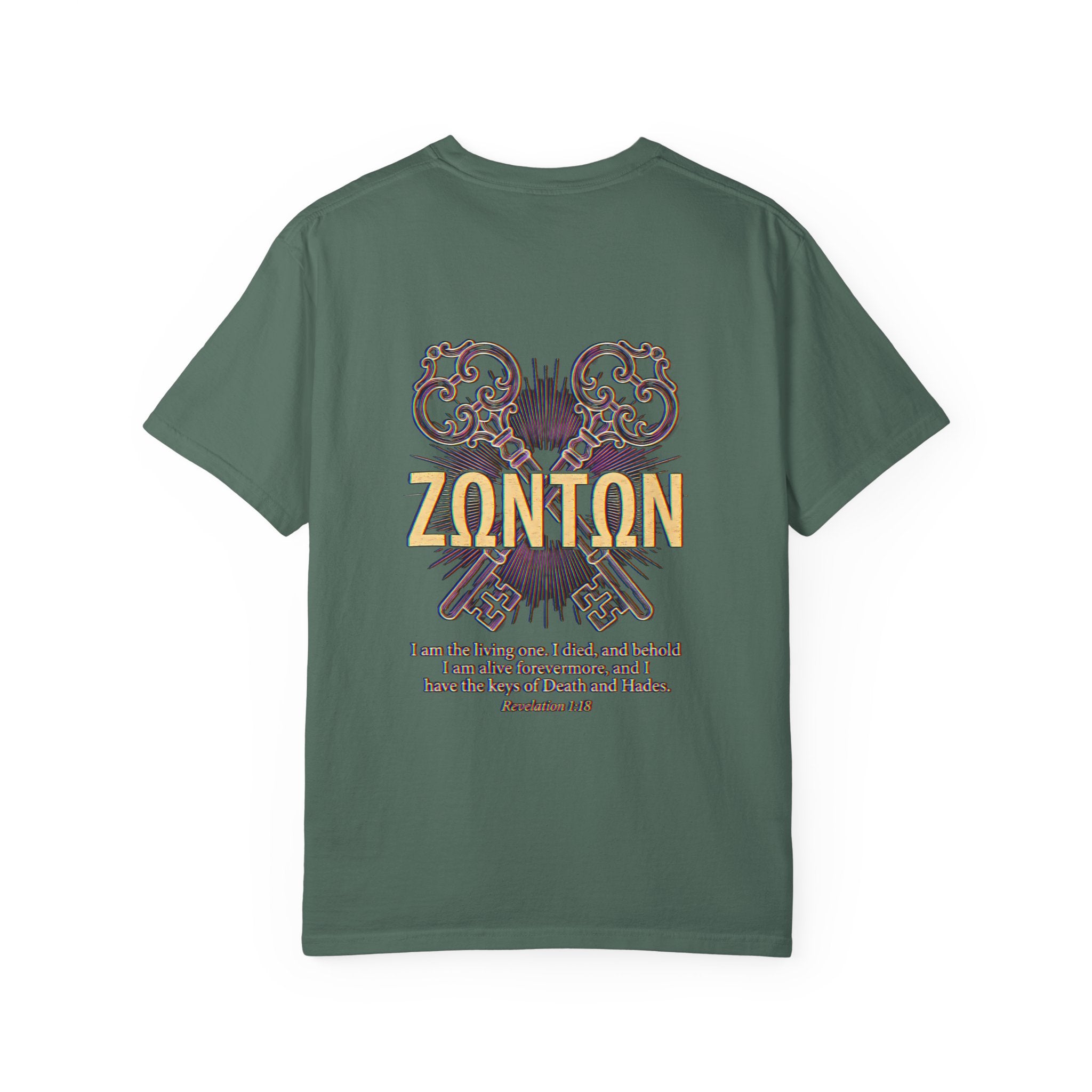 Garment-Dyed T-Shirt — ZONTON Greek Cross Vintage Graphic