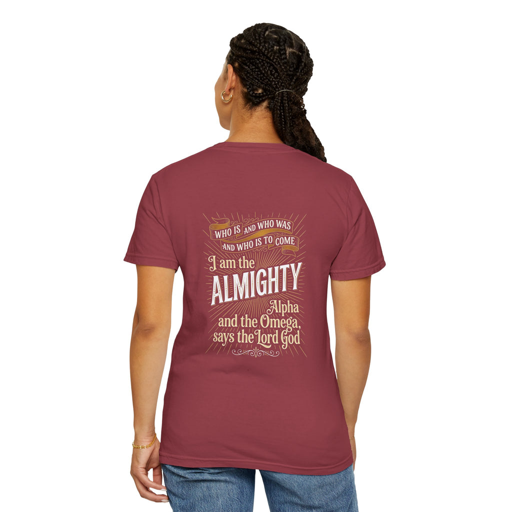 Almighty Cross T-Shirt — "I Am the Almighty" Scripture Tee
