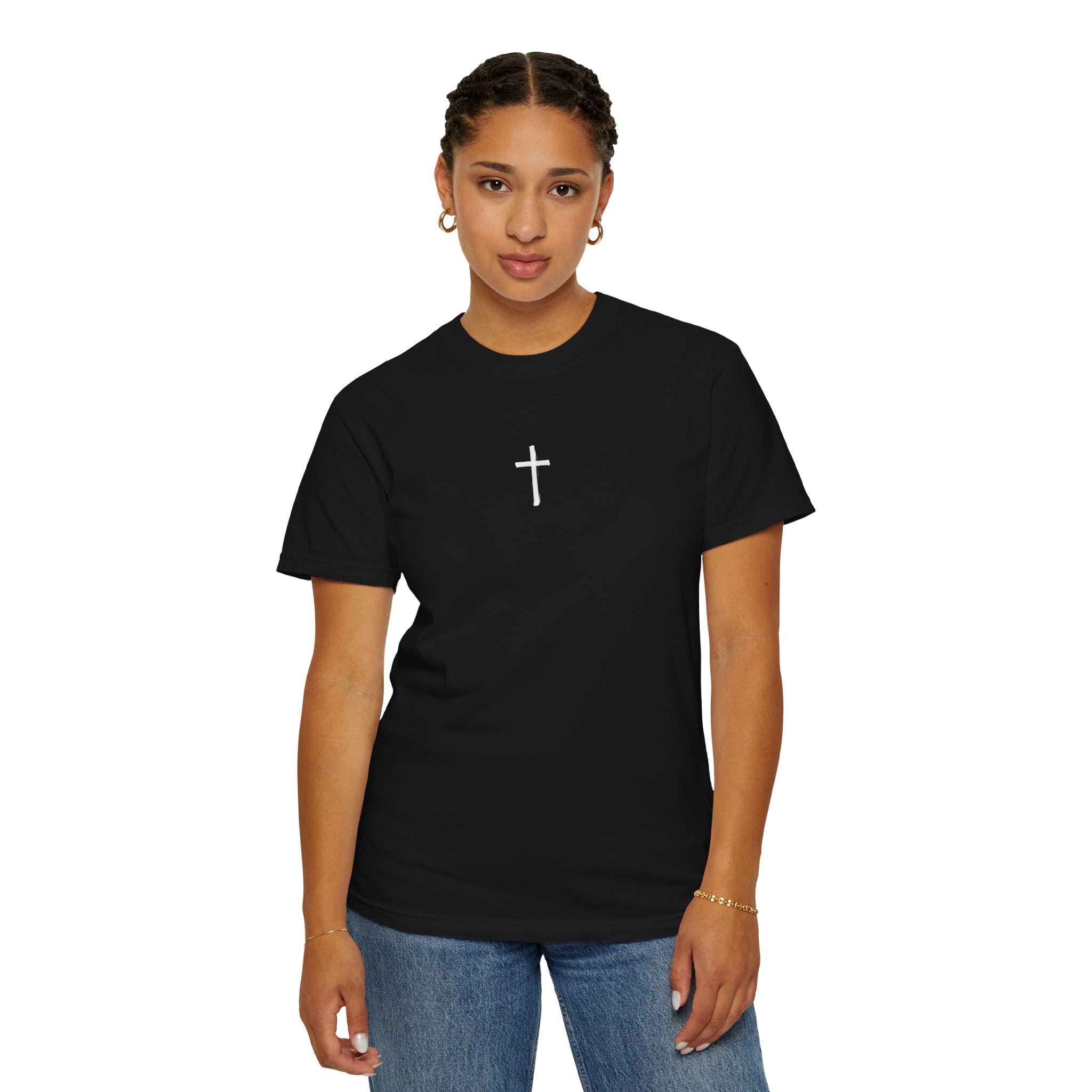 Christian Ship & Whale T-Shirt — 'From inside the fish Jonah prayed to the LORD his God' Chest Cross