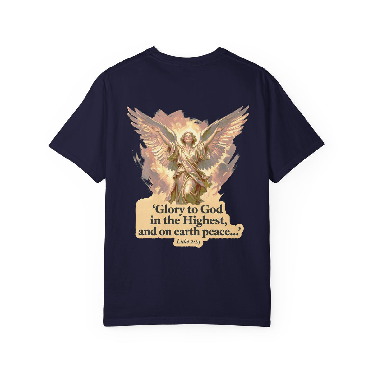 Christian Angel Tee — "Glory to God in the Highest" Graphic T-Shirt