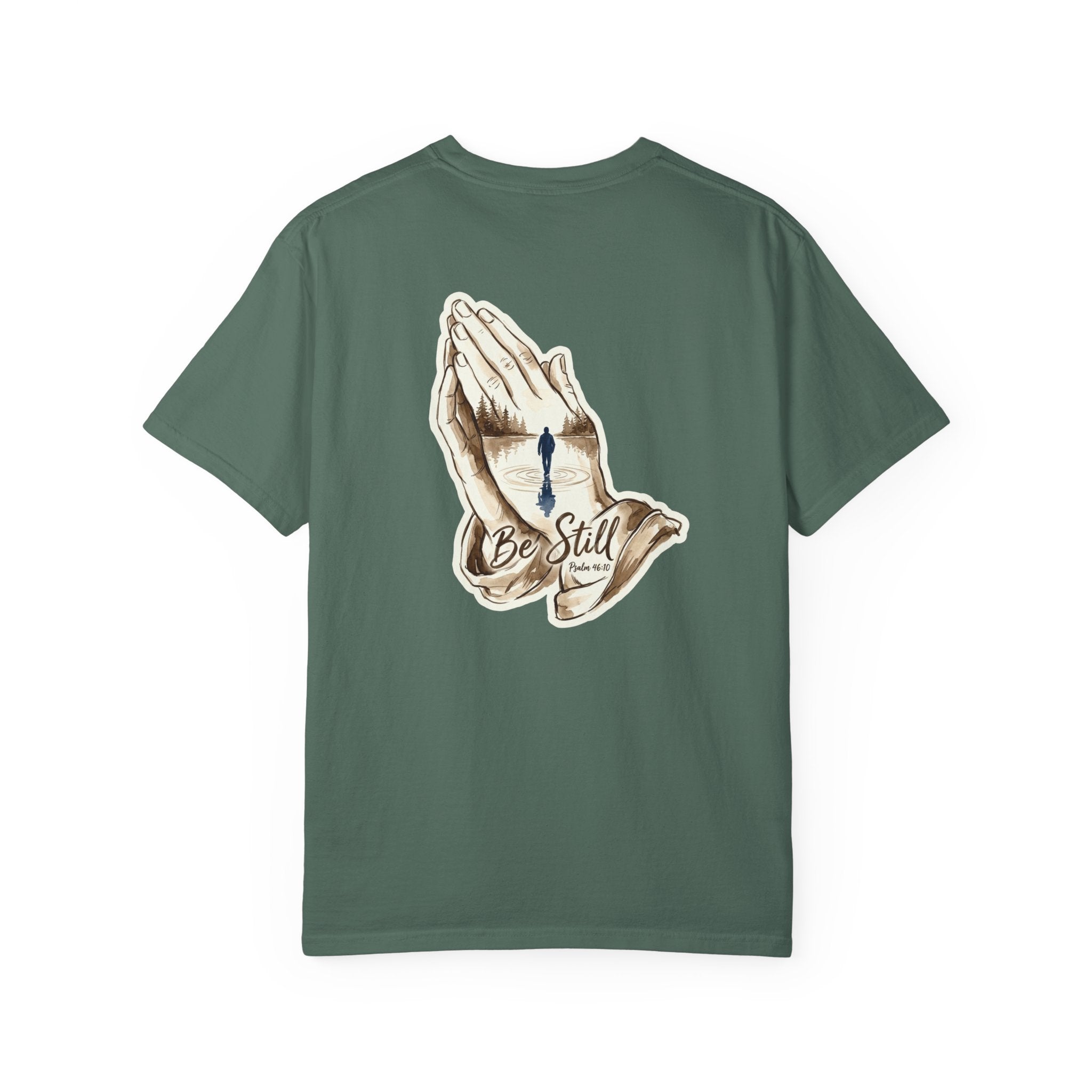 Be Still Prayer T-Shirt — Christian Faith Graphic Tee with Crosses