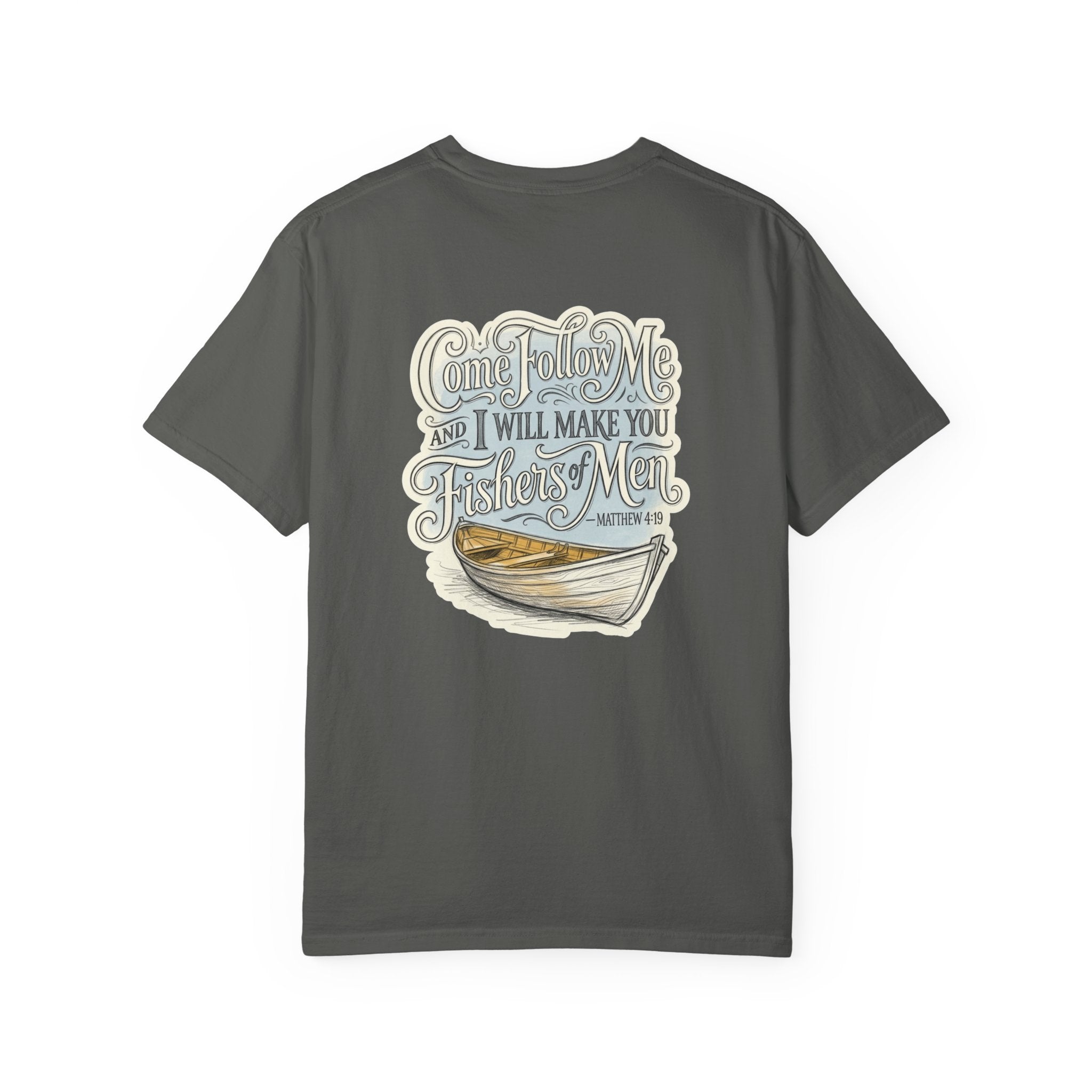 Faith Cross T‑Shirt — “Come Follow Me I Will Make You Fishers of Men” Graphic Tee
