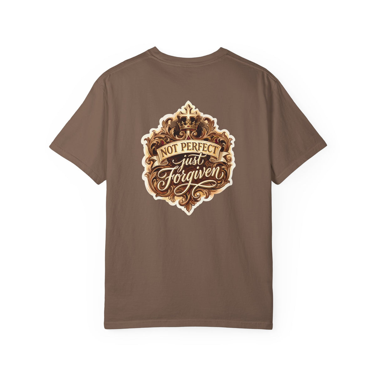 Christian Cross T-Shirt — "Not Perfect, Just Forgiven" Graphic Tee — Christian graphic back print