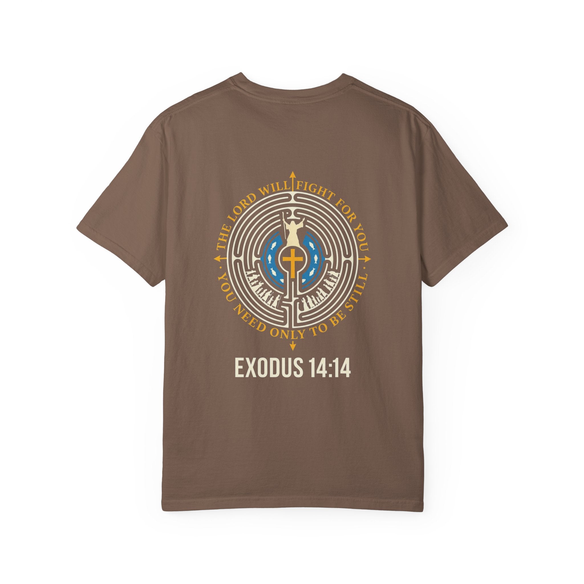 Christian T-Shirt — Exodus 14:14 Cross Graphic Tee